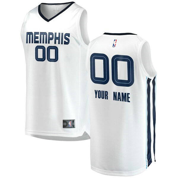 Camiseta Custom 0 Memphis Grizzlies 2018-2019 Association Edition Blanco Hombre